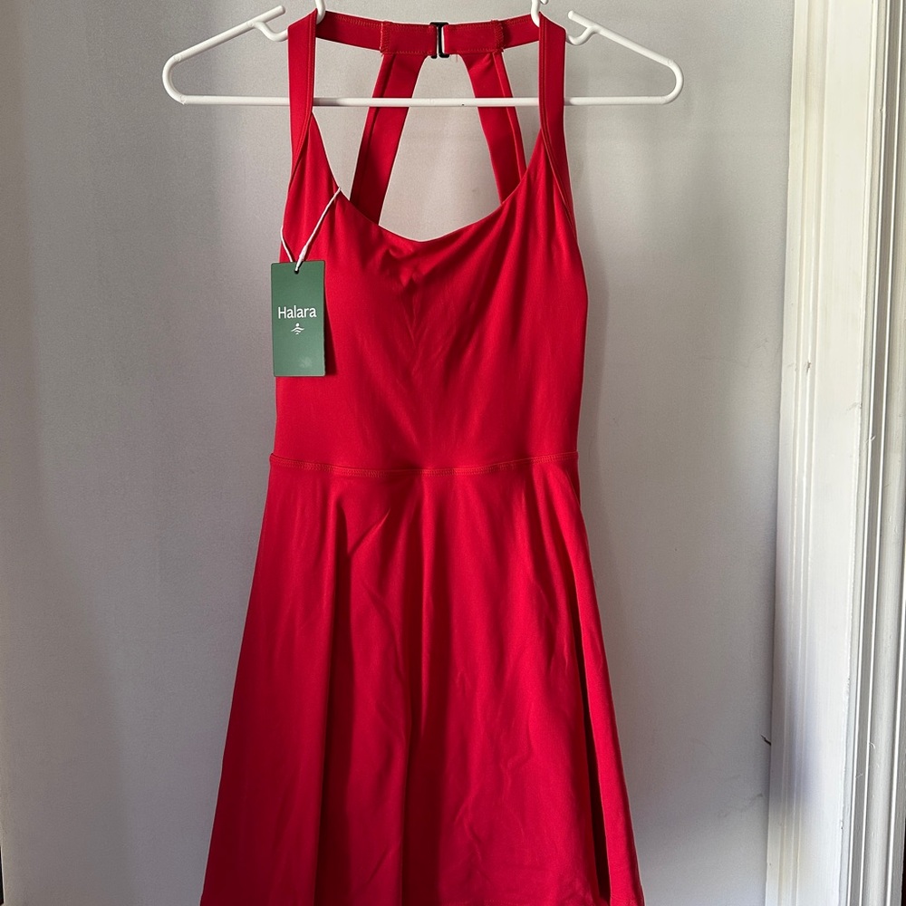 Red Halara Easy Peasy Dress (NWT) – Size Small